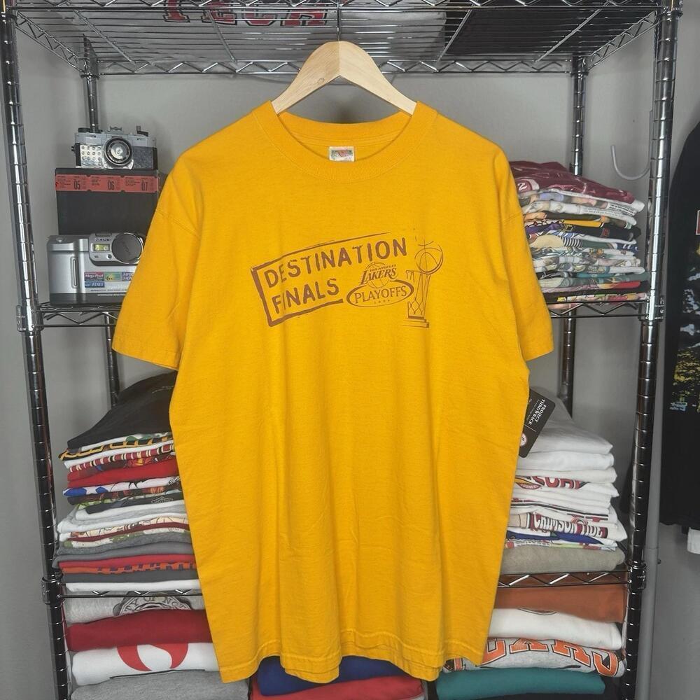 2004 Lakers NBA Finals Basketball Fan Graphic Yellow Unisex T-Shirt